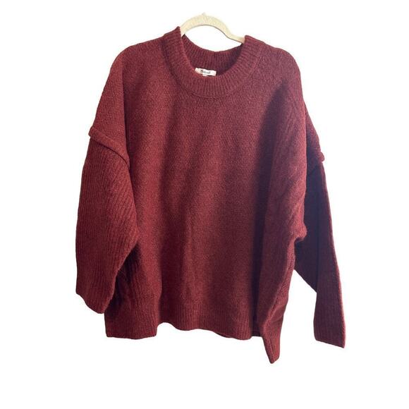 NWT Madewell Plus Cable Havener Pullover Sweater Alpaca Size 3X Heather Auburn - Picture 5 of 9